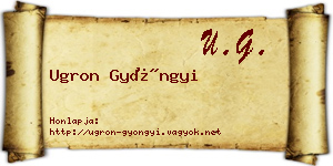 Ugron Gyöngyi névjegykártya