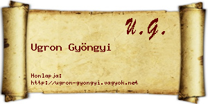 Ugron Gyöngyi névjegykártya
